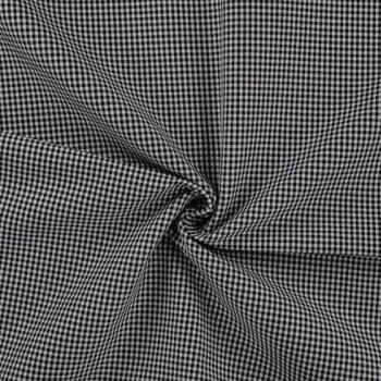Preview: Polyester-Webware Karo in Schwarz/Weiß, Meterware im Detail